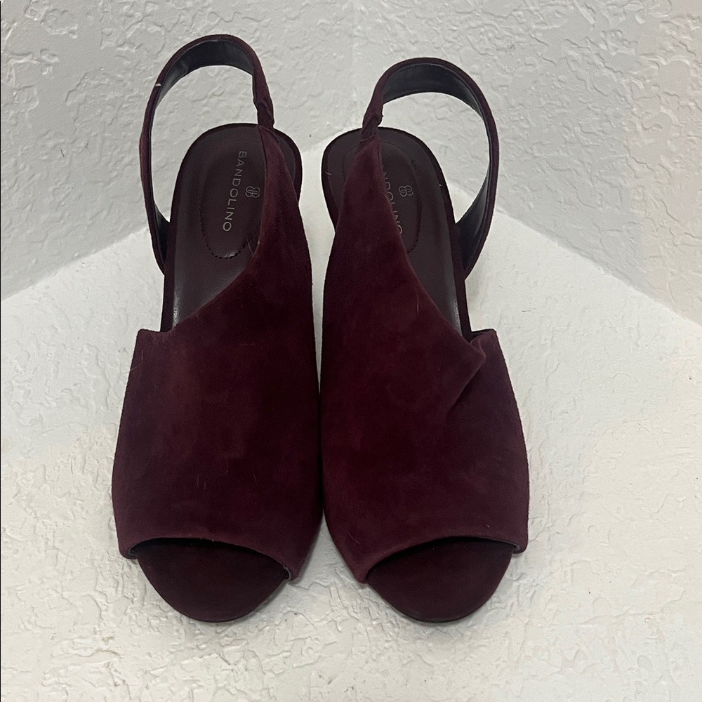 Bandolino Aubergine Suede Slingback Sandals